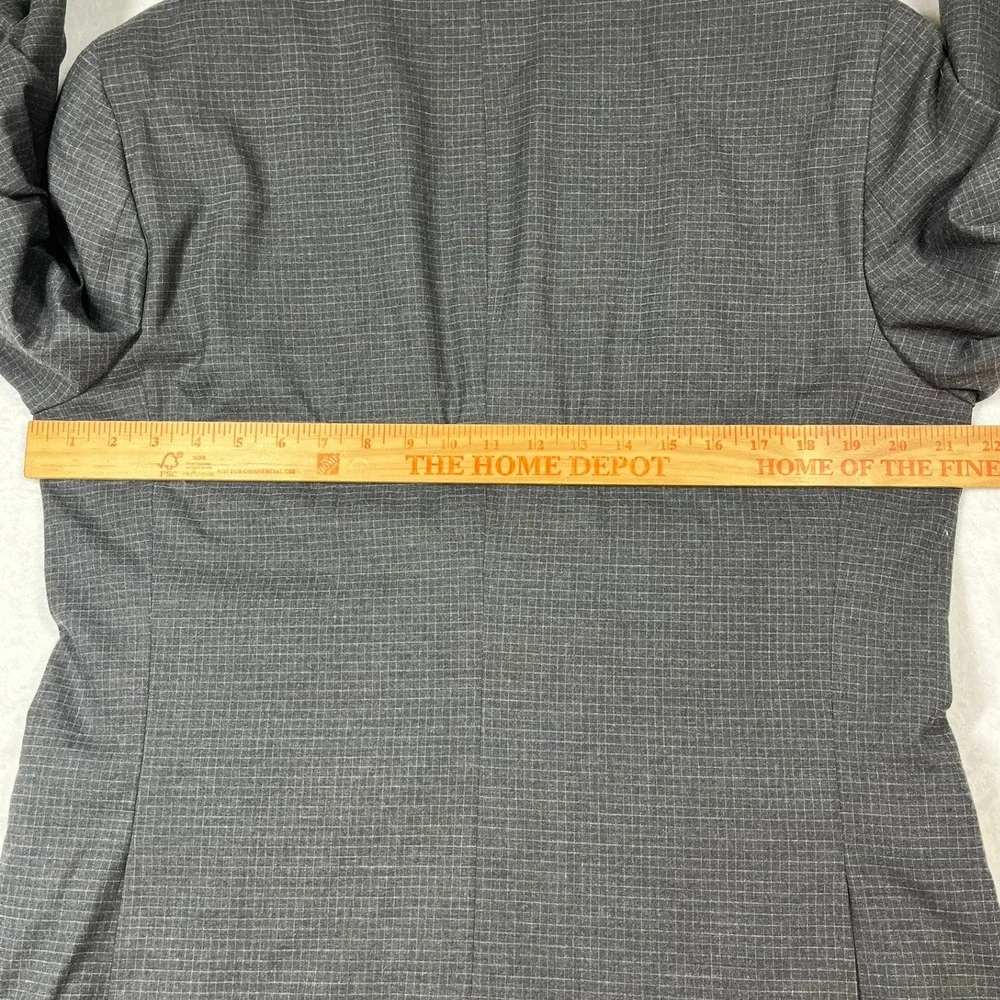 Banana Republic Blazer Mens 42R Grey Micro Check Stretch 2-Button Suit‎ Jacket
